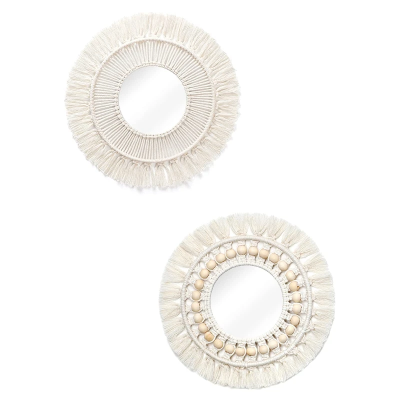 Hanging Wall Mirror - Boho Macrame Fringe Round Decorative Mirror, Art Ornament For Apartment Home Bedroom Living Room
Hanging Wall Mirror - Boho Macrame Fringe Round Decorative Mirror, Art Ornament For Apartment Home Bedroom Living Room