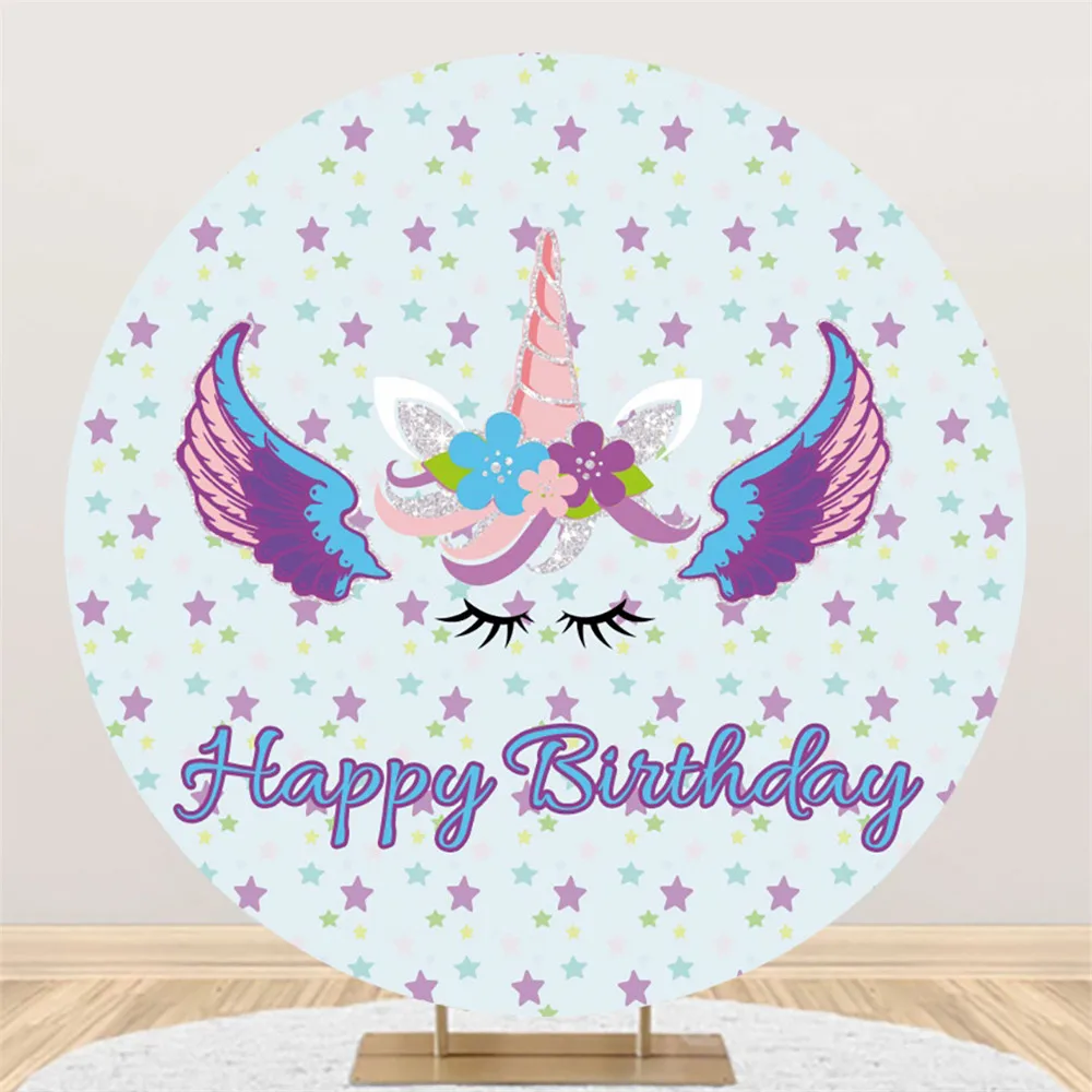 Blue and Purple Theme Beautiful Unicorn Birthday Party Circle Backgrounds Baby Shower Photography Photo Banner Round Backdrop
Blue and Purple Theme Beautiful Unicorn Birthday Party Circle Backgrounds Baby Shower Photography Photo Banner Round Backdrop