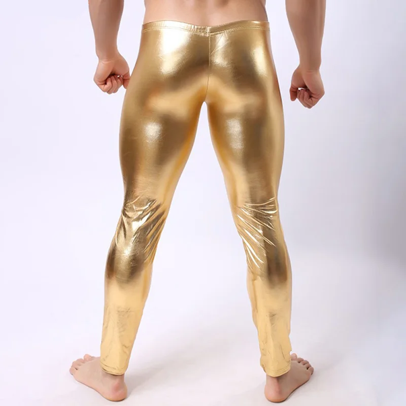 Мужские спортивные брюки 2020 модные тонкие карандаши из искусственной кожи