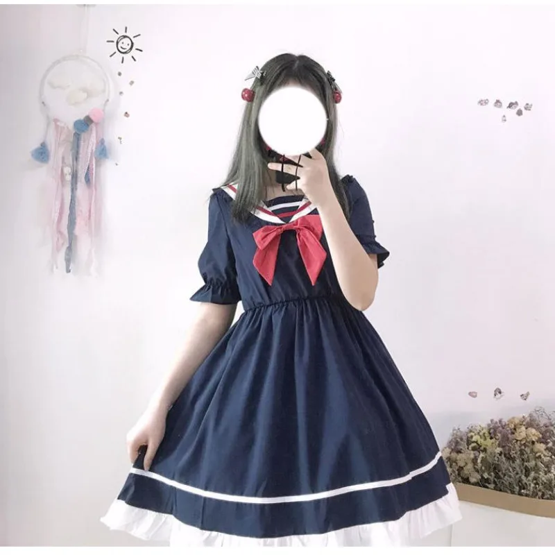 Autumn Black Maxi Dress Women Soft Girl College Sweet JK Sailor Uniform Bow Navy Blue Japanese Vintage Harajuku Ladies Dresses 
Autumn Black Maxi Dress Women Soft Girl College Sweet JK Sailor Uniform Bow Navy Blue Japanese Vintage Harajuku Ladies Dresses