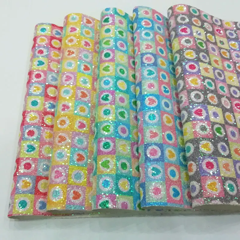 Sparkling Multicolored Heart Pattern Printed Chunky Glitter Faux Leather Fabric Sheet for Making Shoe/Bag/Craft
Sparkling Multicolored Heart Pattern Printed Chunky Glitter Faux Leather Fabric Sheet for Making Shoe/Bag/Craft