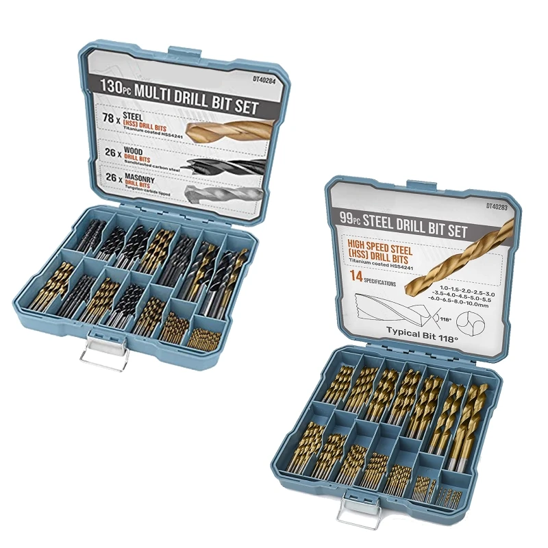 M4YC 99/130 Pieces HSS Metal Drill Bits Set Twist Drill Bit Accessory for Home Decor
M4YC 99/130 Pieces HSS Metal Drill Bits Set Twist Drill Bit Accessory for Home Decor