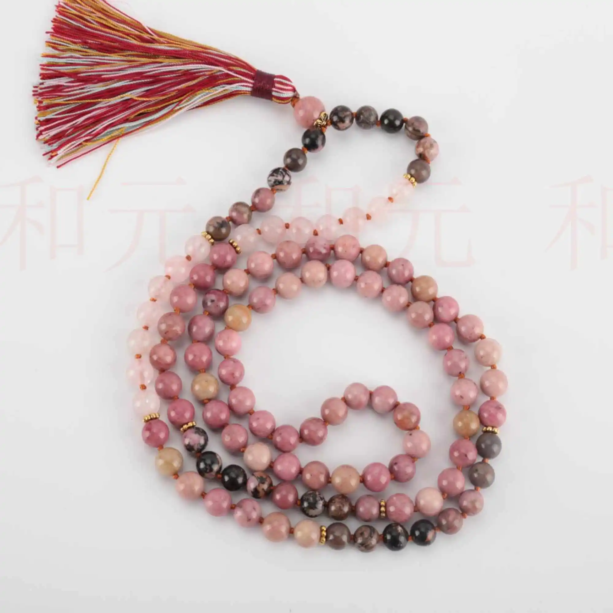 8mm 108 knotted Rhodochrosite pink crystal necklace gift Glowing Taseel Energy Calming Pray Wrist Emotional Yoga Christmas 
8mm 108 knotted Rhodochrosite pink crystal necklace gift Glowing Taseel Energy Calming Pray Wrist Emotional Yoga Christmas