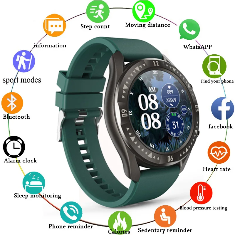 Smart Watch Leather Tpu Band Sports Smartwatch Fitness Heart Rate Blood Pressure Tracker Bluetooth-compatible Men Watch Relojes
Smart Watch Leather Tpu Band Sports Smartwatch Fitness Heart Rate Blood Pressure Tracker Bluetooth-compatible Men Watch Relojes