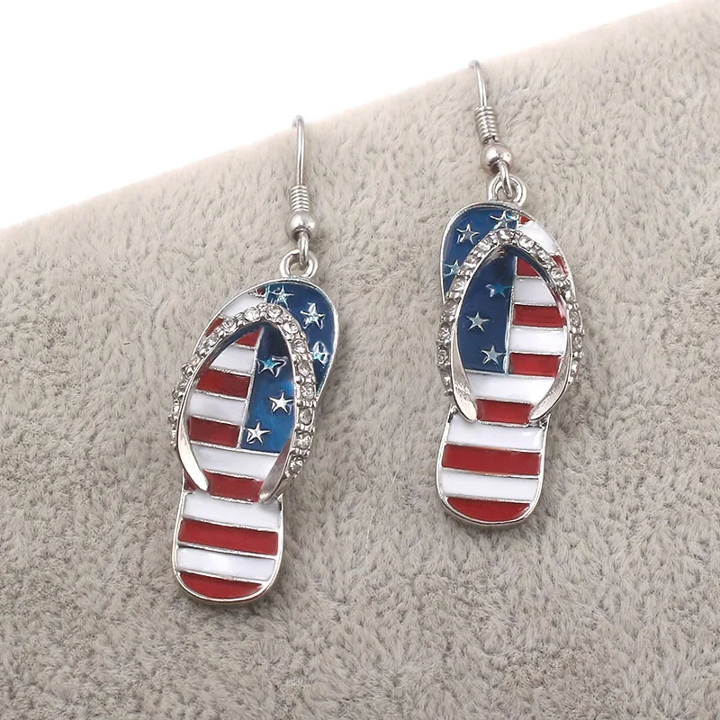 2020 American Flag Slippers Shape Crystal Drop Earrings Pentacle Girl Women Patriot Earrings Brincos Jewelry 20pcs Wholesale
2020 American Flag Slippers Shape Crystal Drop Earrings Pentacle Girl Women Patriot Earrings Brincos Jewelry 20pcs Wholesale