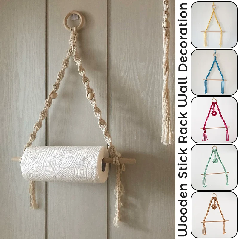 Nordic Style Macrame Toilet Paper Roll Holder Home Decor Wooden Wall Shelf Boho Tapestry Floating Hanging Shelves Flower Racks
Nordic Style Macrame Toilet Paper Roll Holder Home Decor Wooden Wall Shelf Boho Tapestry Floating Hanging Shelves Flower Racks