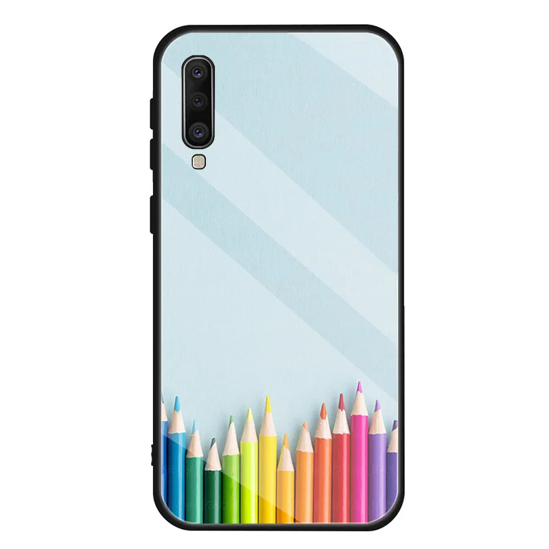 Цветной чехол из закаленного стекла для Samsung Galaxy A10S A10E A20S A20E A30S A40 A50S A60 A70 A80 A90 A6 A7 A8 |