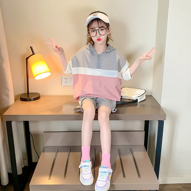 4 5 6 7 8 9 10 Years Girl Sets Casual Stitching Short Sleeve Top Shorts Sportswear Summer Big Girl Clothing Summer Children Suit
4 5 6 7 8 9 10 Years Girl Sets Casual Stitching Short Sleeve Top Shorts Sportswear Summer Big Girl Clothing Summer Children Suit