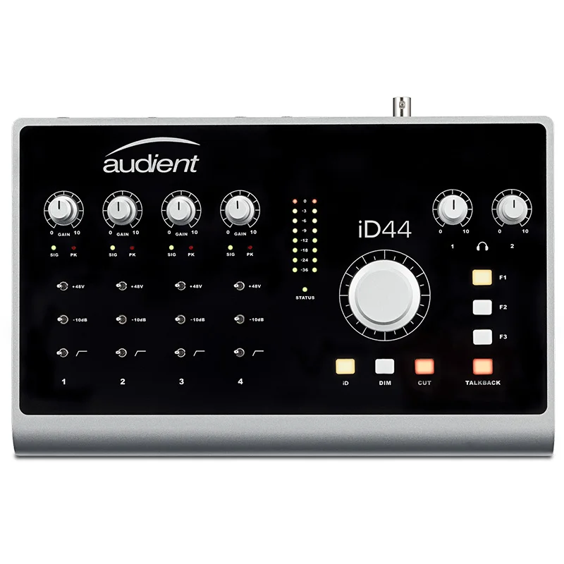 Audient iD44 Professional Studio Live Recording Guitar JFET D.I USB AD-DA Audio Interface Sound card 
Audient iD44 Professional Studio Live Recording Guitar JFET D.I USB AD-DA Audio Interface Sound card