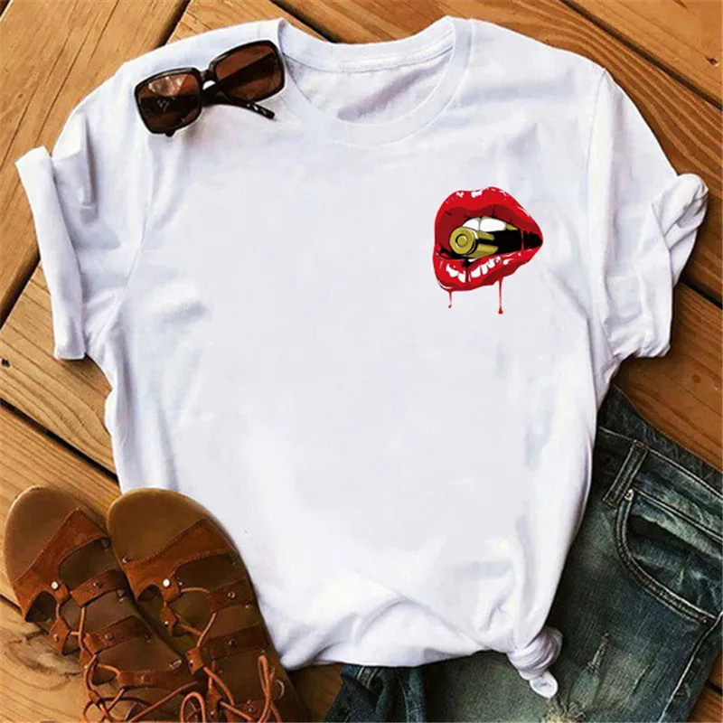 Red Lips Print Tshirt Women Harajuku Summer Graphic Printed Shirts Tumblr Fashion Short Sleeves O Neck Tops Tees Clothes 
Red Lips Print Tshirt Women Harajuku Summer Graphic Printed Shirts Tumblr Fashion Short Sleeves O Neck Tops Tees Clothes