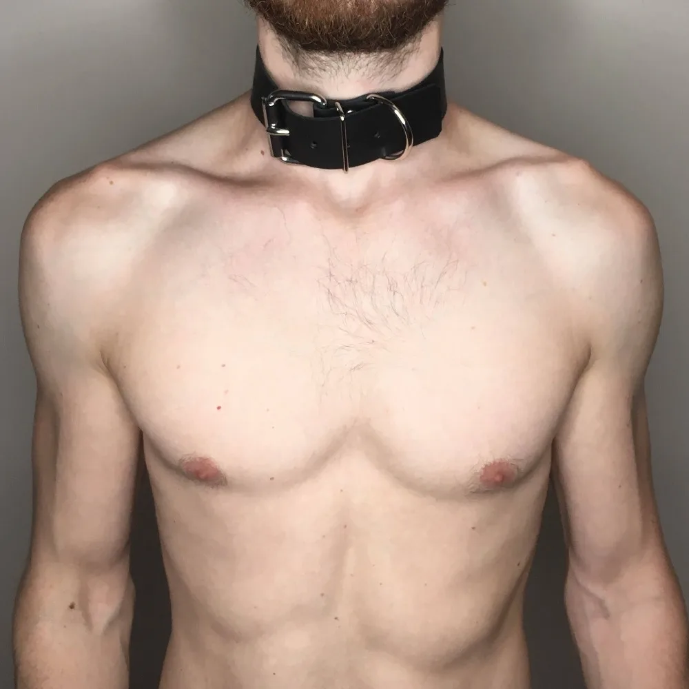 

Men Black Faux Leather Arm Rings Collar Harness Gothic Punk Clothing Male BDSM Bondage Restraint Set Costume Fetish Gay Clubwear