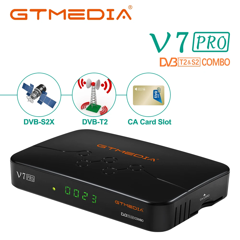

GTMEDIA V7 pro DVB-S/S2/S2X+T/T2 Decoder Italy CA Card Satellite TV Receiver support H.265 ccam T2MI,stock in Spain CZ Italy