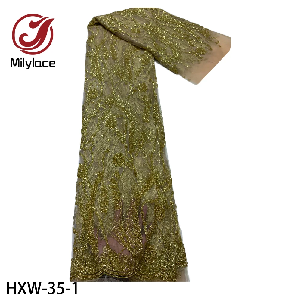 2020 Latest Sequined Lace Fabric French Nigerian Lace Fabrics High Quality Sequin African Lace Fabric for Wedding HXW-35
2020 Latest Sequined Lace Fabric French Nigerian Lace Fabrics High Quality Sequin African Lace Fabric for Wedding HXW-35