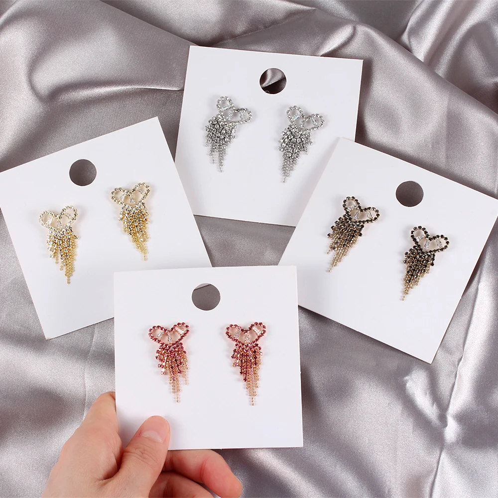 New Women Tassel Earrings CZ Cubic Zirconia C-shaped Earrings Long Temperament Jewelry Multicolor Heart Earrings For Girlfriend
New Women Tassel Earrings CZ Cubic Zirconia C-shaped Earrings Long Temperament Jewelry Multicolor Heart Earrings For Girlfriend