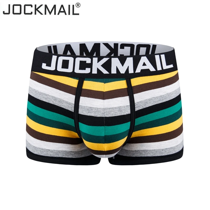 JOCKMAIL underwear men Brand Sexy Gay men Underwear Men's Boxer pouch Striped printing Breathable men boxershorts trunk cotton 
JOCKMAIL underwear men Brand Sexy Gay men Underwear Men's Boxer pouch Striped printing Breathable men boxershorts trunk cotton