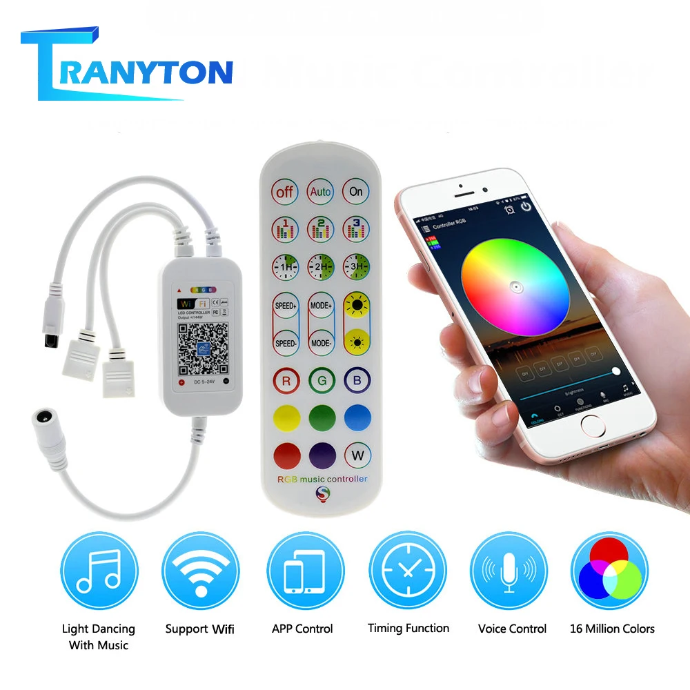 Музыкальный контроллер Magic Home 12 В RGB Wi Fi 24 клавиши для светодиодных лент 5050 2835 5630