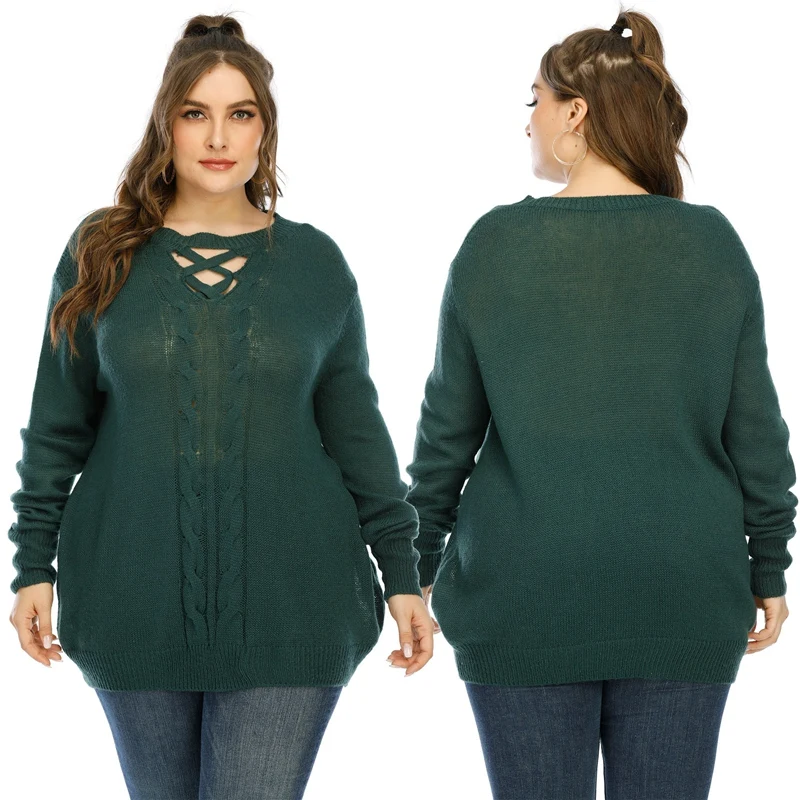 Hot kf-Autumn Winter Plus Size Knit Sweater for Women Casual Loose Long Sleeve Sweater Pullover
Hot kf-Autumn Winter Plus Size Knit Sweater for Women Casual Loose Long Sleeve Sweater Pullover
