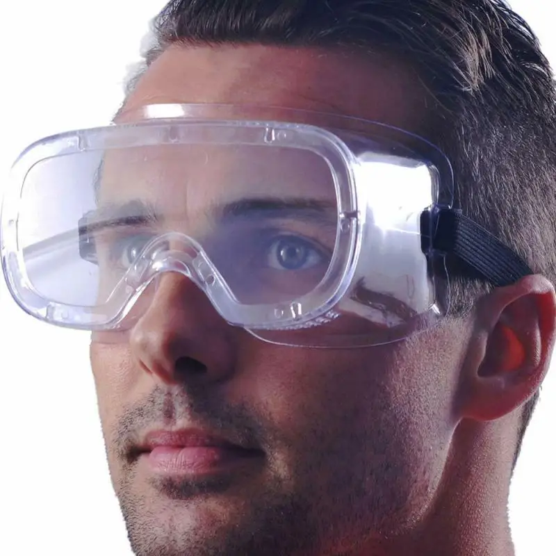 Прозрачные противотуманные защитные очки с химической защитой лица повязкой на