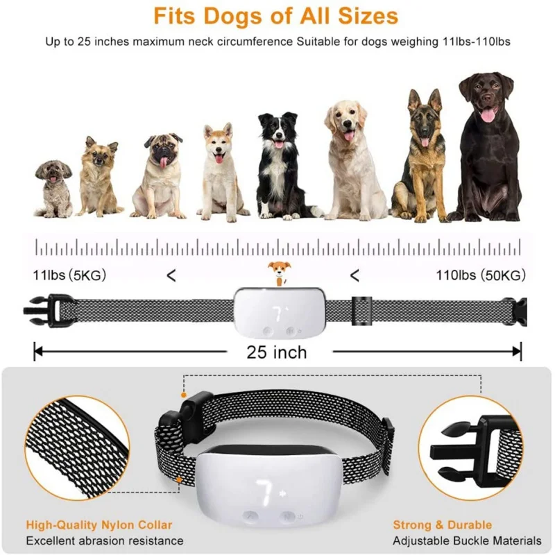 Dog Training Collar, No Bark Collar 7 Adjustable Sensitivity And Intensity Levels For Small Medium Large Dogs
Dog Training Collar, No Bark Collar 7 Adjustable Sensitivity And Intensity Levels For Small Medium Large Dogs