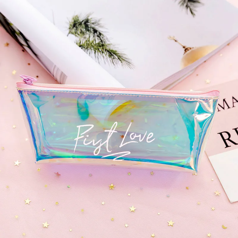 Fashion Iridescent Laser Pencil Case Transparent Cute Pen Bag Student Stationery Quality School Supplies Stationery Pencil Bag
Fashion Iridescent Laser Pencil Case Transparent Cute Pen Bag Student Stationery Quality School Supplies Stationery Pencil Bag