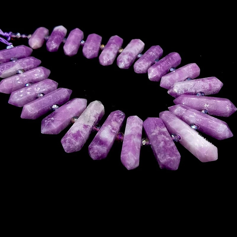 Natural Gemstones Purple Lepidolite Hexagonal Healing Pointed Reiki Chakra Beads for Jewelry Making DIY Bracelet Bead Crafts
Natural Gemstones Purple Lepidolite Hexagonal Healing Pointed Reiki Chakra Beads for Jewelry Making DIY Bracelet Bead Crafts