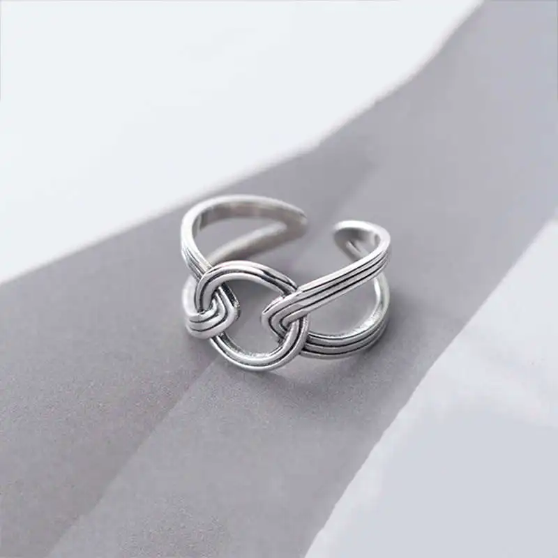 PONYKISS S925 Sterling Thai Silver Round line cross opening adjustable Ring for Women fine jewelry Accessory Girl Party Gift
PONYKISS S925 Sterling Thai Silver Round line cross opening adjustable Ring for Women fine jewelry Accessory Girl Party Gift