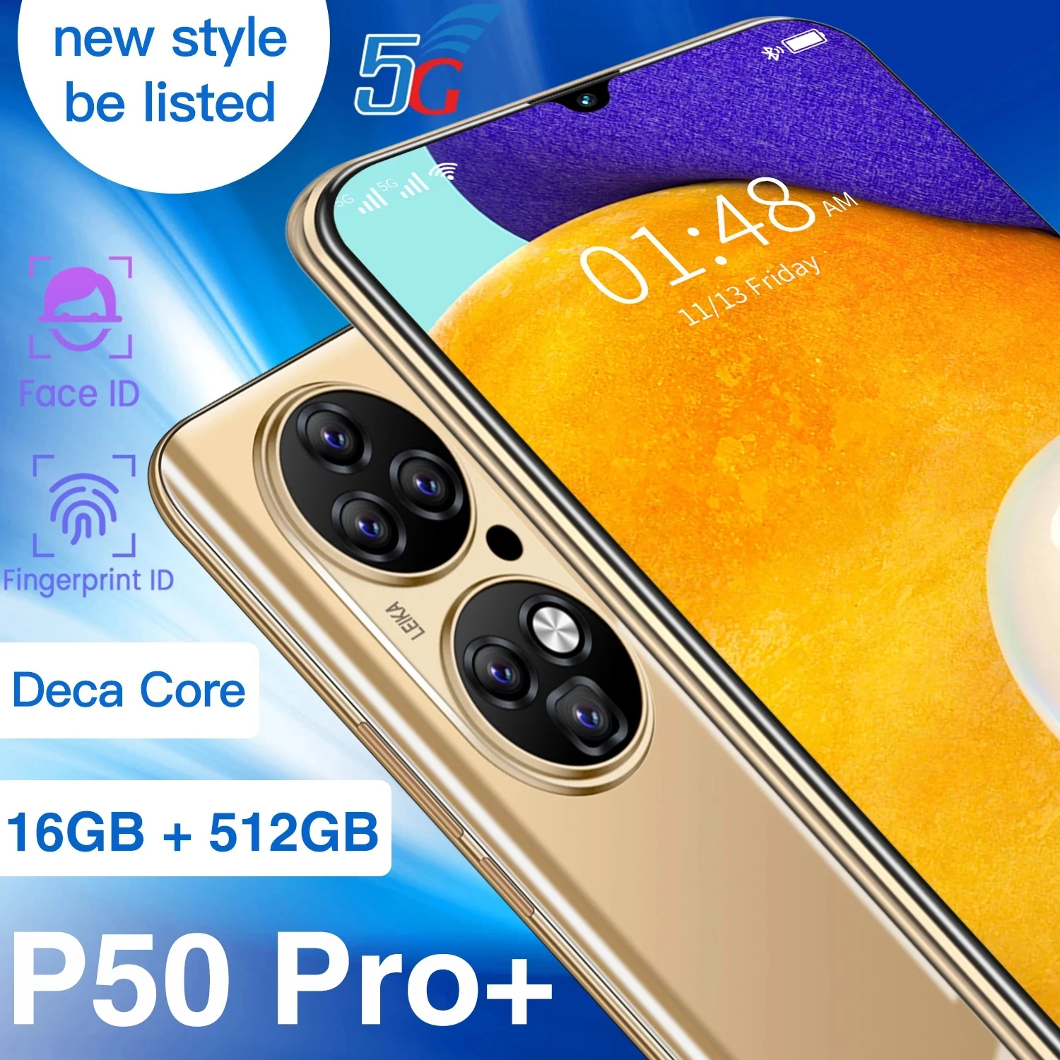 Smart Cell Phone Global Version P50 Pro 16GB+512GB 5600mAh 6.7Inch Full Screen Smartphone 32MP+64MP Camera Unlocked 5G
Smart Cell Phone Global Version P50 Pro 16GB+512GB 5600mAh 6.7Inch Full Screen Smartphone 32MP+64MP Camera Unlocked 5G