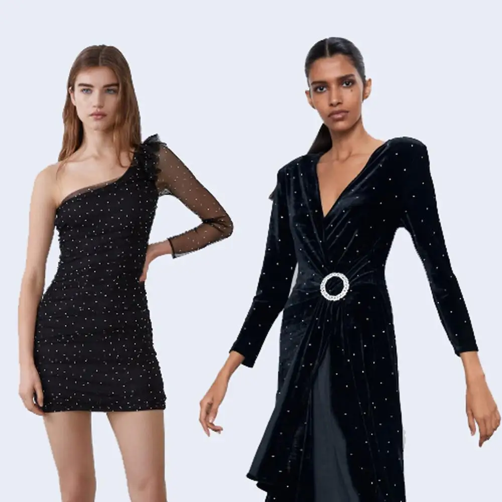 Фото 2019 ZA женское платье Модное Новое зимнее яркое бархатное богемное - купить