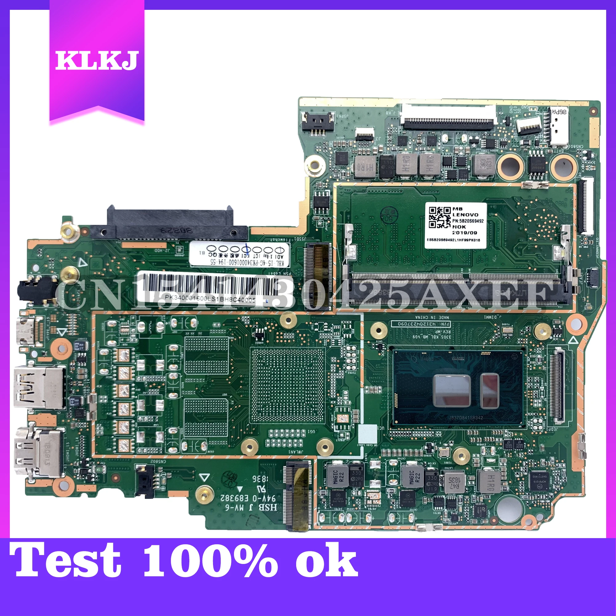 Dinzi 330s _ kbl_mbкb 07 материнская плата для ноутбука Lenovo Ideapad 330S-14IKB оригинальная 4GB-RAM