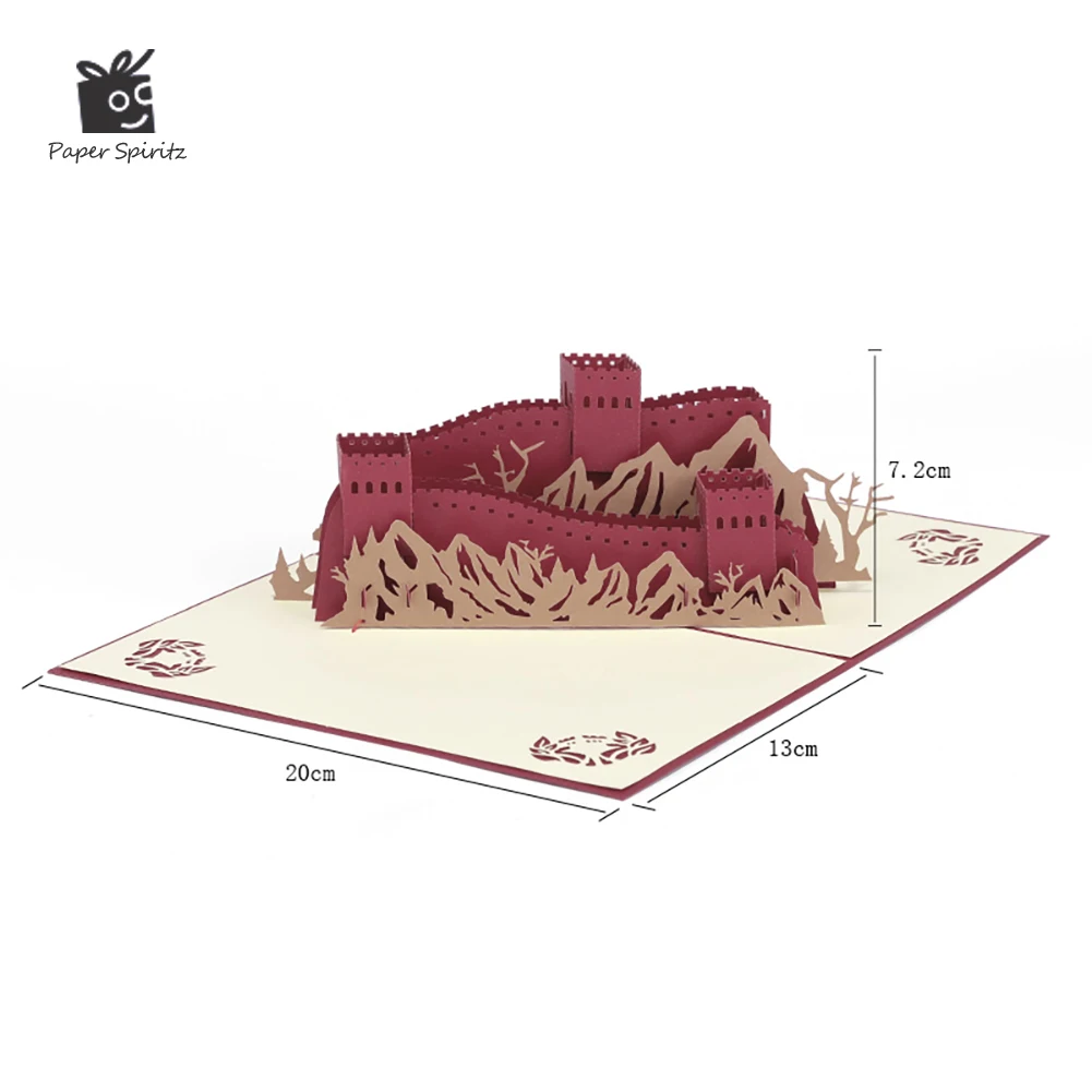 PAPER SPIRITZ Great Wall Cards 3D laser Cut Kraft Paper Pop Up Card With Envelope Invitations Greeting Invitation Gift Thank You
PAPER SPIRITZ Great Wall Cards 3D laser Cut Kraft Paper Pop Up Card With Envelope Invitations Greeting Invitation Gift Thank You