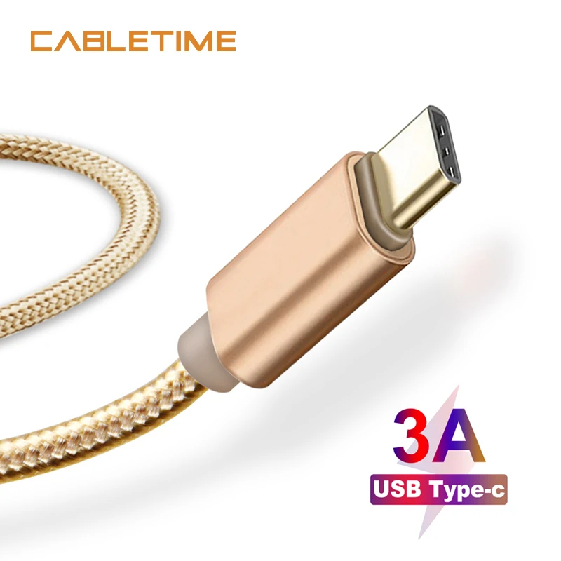 Кабель USB Type C Cabletime кабель для быстрой зарядки и передачи данных Samsung Galaxy S9 Plus Note 9