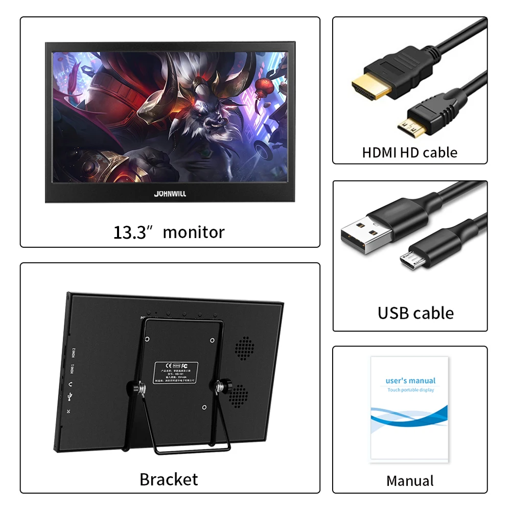 Новый 13 3 дюймов 2 K Портативный компьютерный монитор ПК HDMI PS3 PS4 Xbo x360 1080 P ips