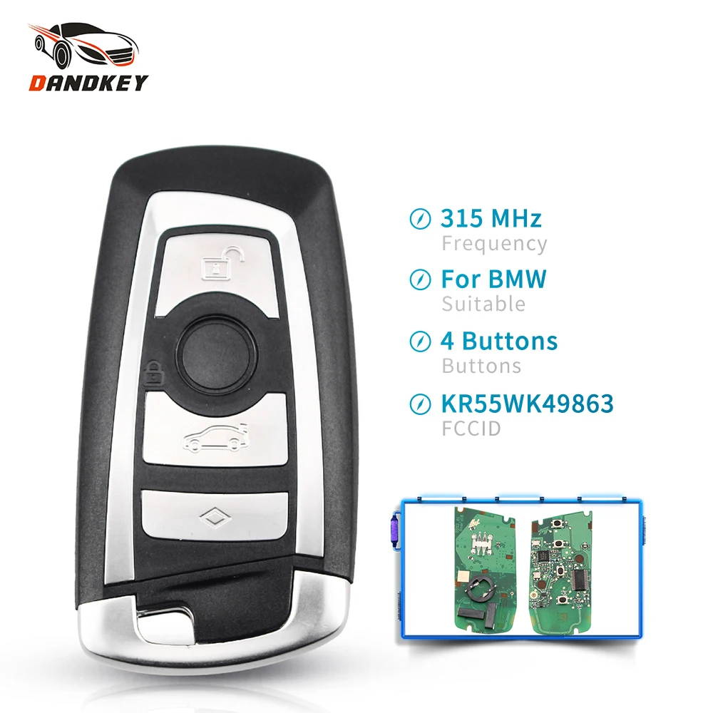 Dandkey 4 кнопки для BMW 3 5 7 серии 2009 -2016 F система CAS4 KR55WK49863 Fob 315/433/868 МГц
Dandkey 4 кнопки для BMW 3 5 7 серии 2009 -2016 F система CAS4 KR55WK49863 Fob 315/433/868 МГц
