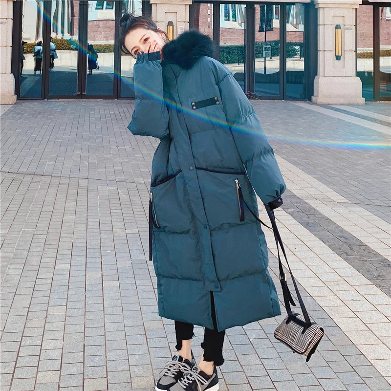 Winter Jacket Female Long Section Hooded Big Fur Collar Thick Loose Windproof Korean Design Sense New High Quality Women's Coat
Winter Jacket Female Long Section Hooded Big Fur Collar Thick Loose Windproof Korean Design Sense New High Quality Women's Coat