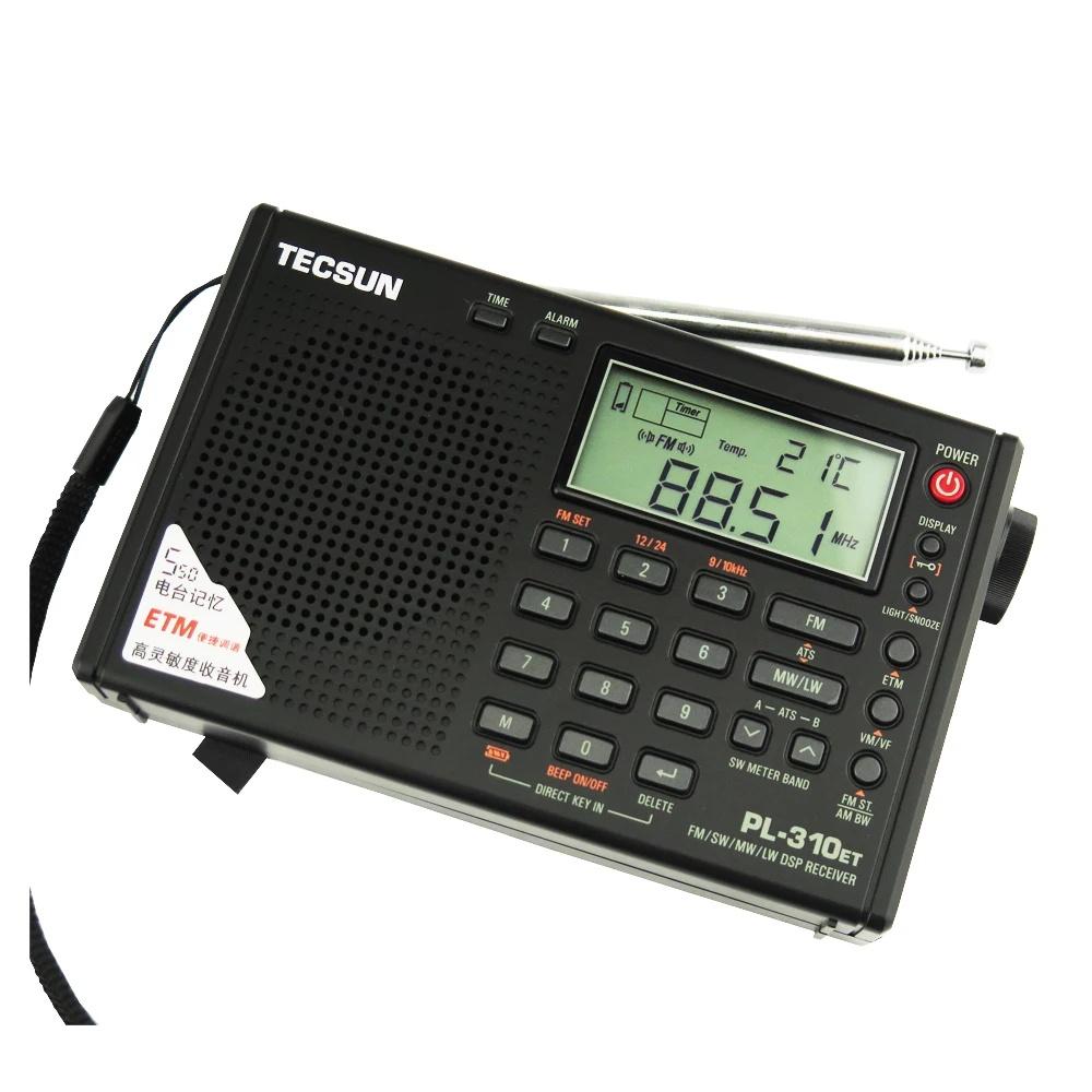 

2021 New TECSUN PL-310ET FM Stereo/SW/MW/LW World Band PLL DSP Portable Receiver Radio