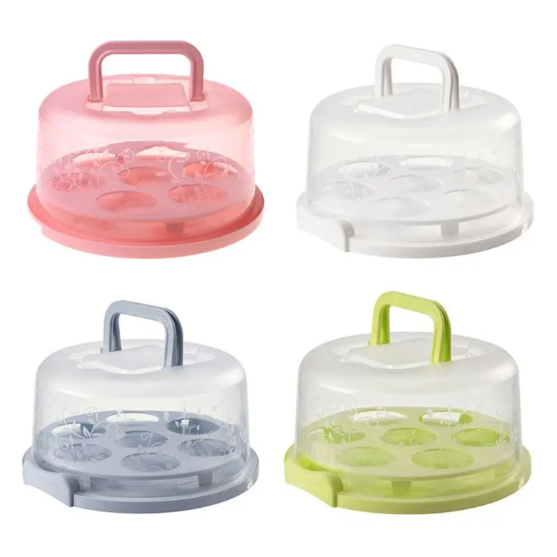 Portable Plastic Round Cupcake Container Dessert Cake Storage Box Handheld Carrier Kitchen Supplies 
Portable Plastic Round Cupcake Container Dessert Cake Storage Box Handheld Carrier Kitchen Supplies