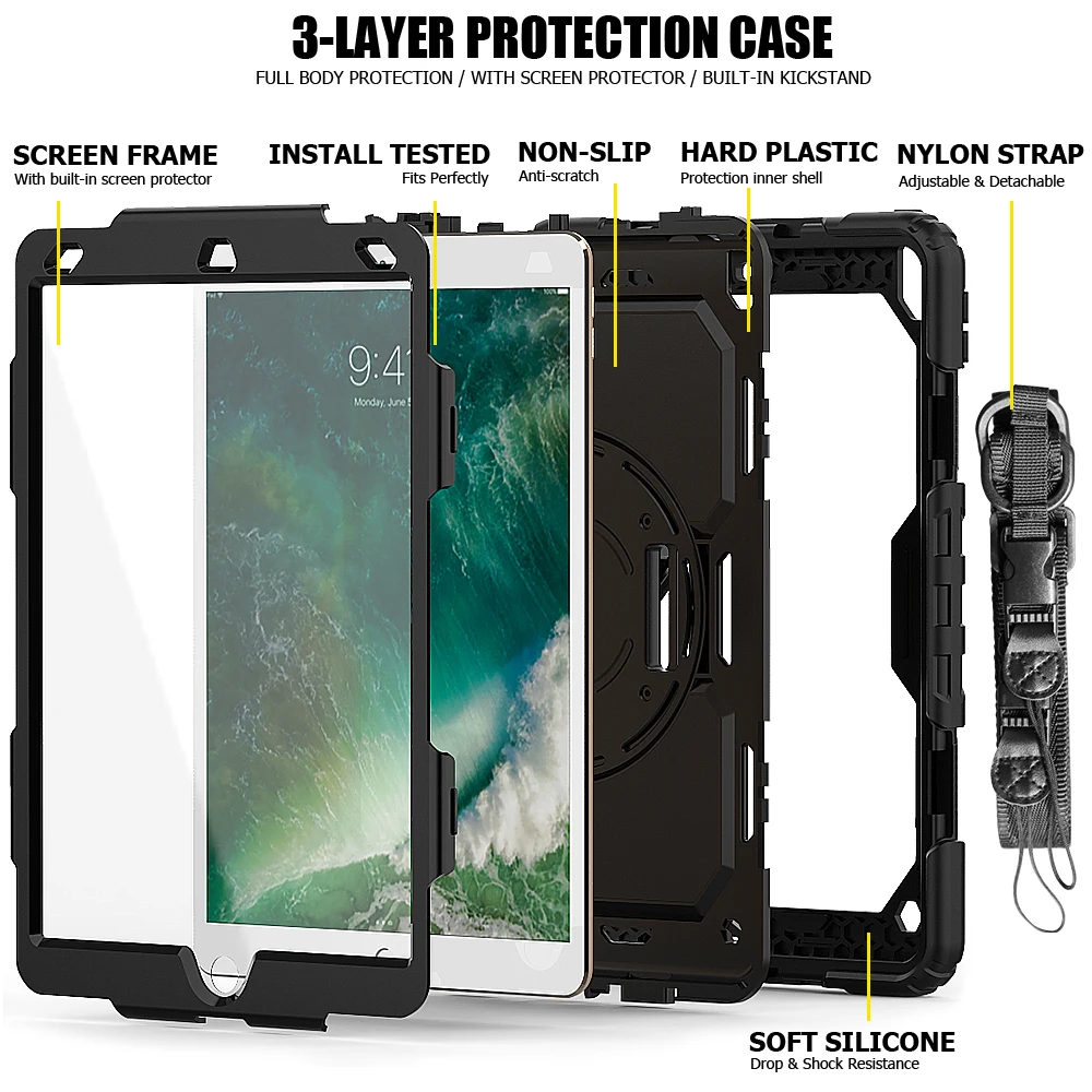 Luxury Case For IPad Air/Pro 10.5inch Shockproof Advanced Armor Protective PC+Silicone Material 360 Full Protection Tablet Cover
Luxury Case For IPad Air/Pro 10.5inch Shockproof Advanced Armor Protective PC+Silicone Material 360 Full Protection Tablet Cover
