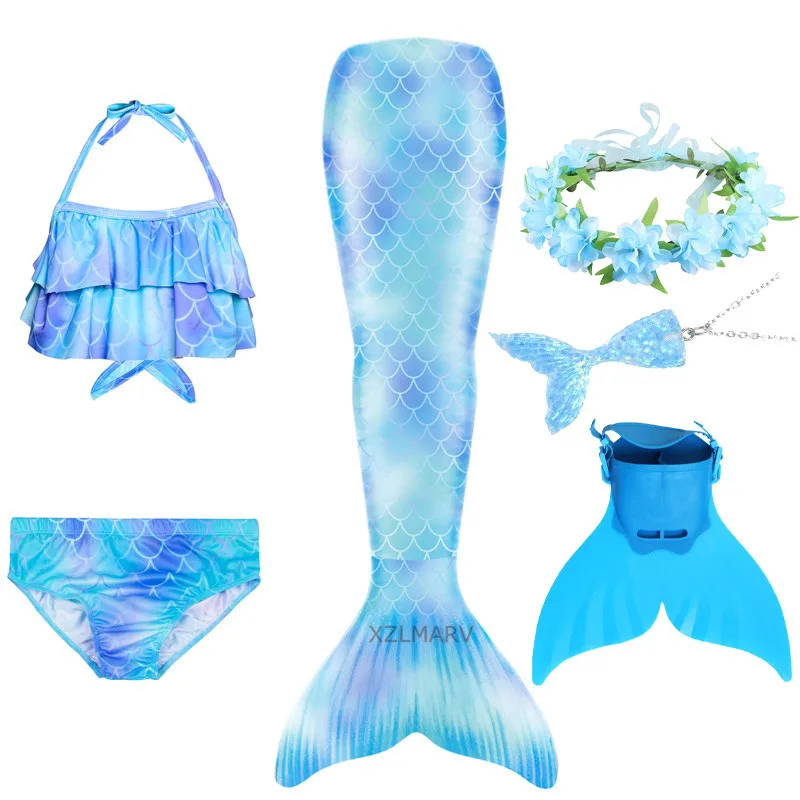 Cosplay Costume Girls Mermaid Tails Swimming Dresses Beach Clothes Little Children Swimsuit for Kids Swimmable Costumes | Тематическая