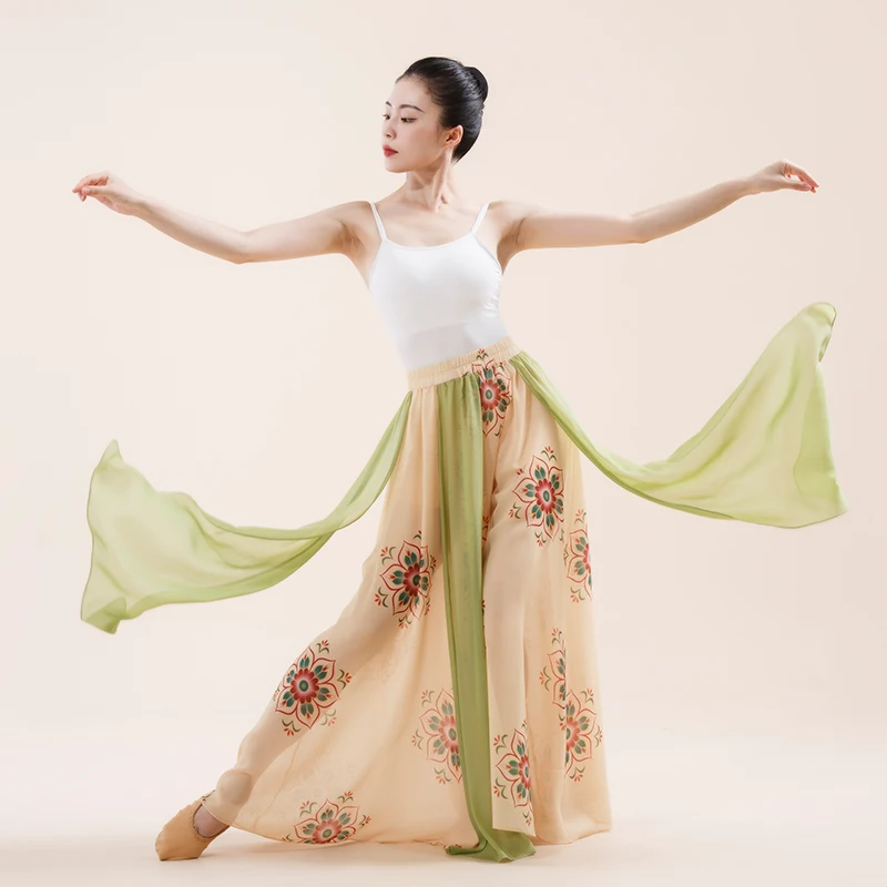 Chinese Folk Dance Practice Skirt Female Elegant Classical Dance Double Layer Skirt Bellydance Clothes Oriental Clothing DQL5973
Chinese Folk Dance Practice Skirt Female Elegant Classical Dance Double Layer Skirt Bellydance Clothes Oriental Clothing DQL5973