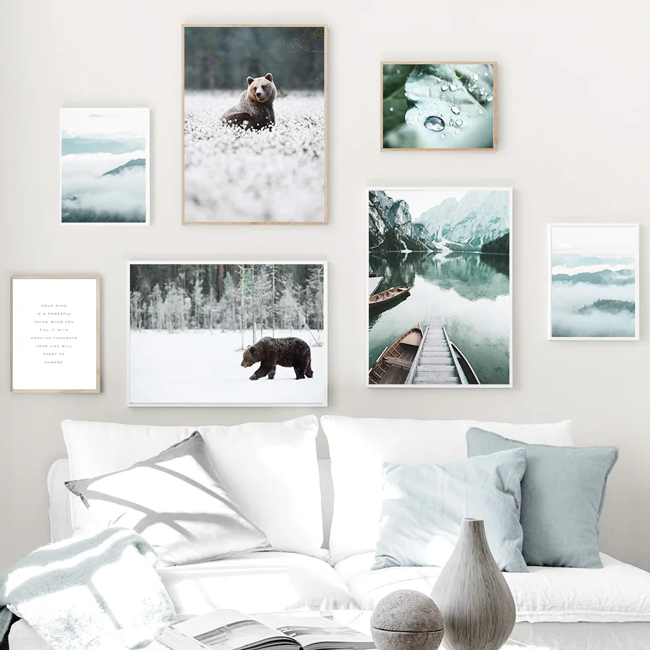 Mountain Forest Bear Leaves Dew Quotes Lake Elegant Wall Art Canvas Painting Wall Pictures Home Decor For Living Room
Mountain Forest Bear Leaves Dew Quotes Lake Elegant Wall Art Canvas Painting Wall Pictures Home Decor For Living Room