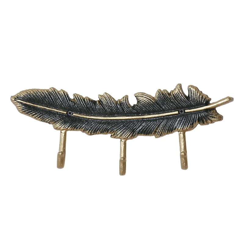 Nordic Morandi cast iron dark green feather wrought iron three hooks wall decor coat and hat hanging door decor wall hanging
Nordic Morandi cast iron dark green feather wrought iron three hooks wall decor coat and hat hanging door decor wall hanging