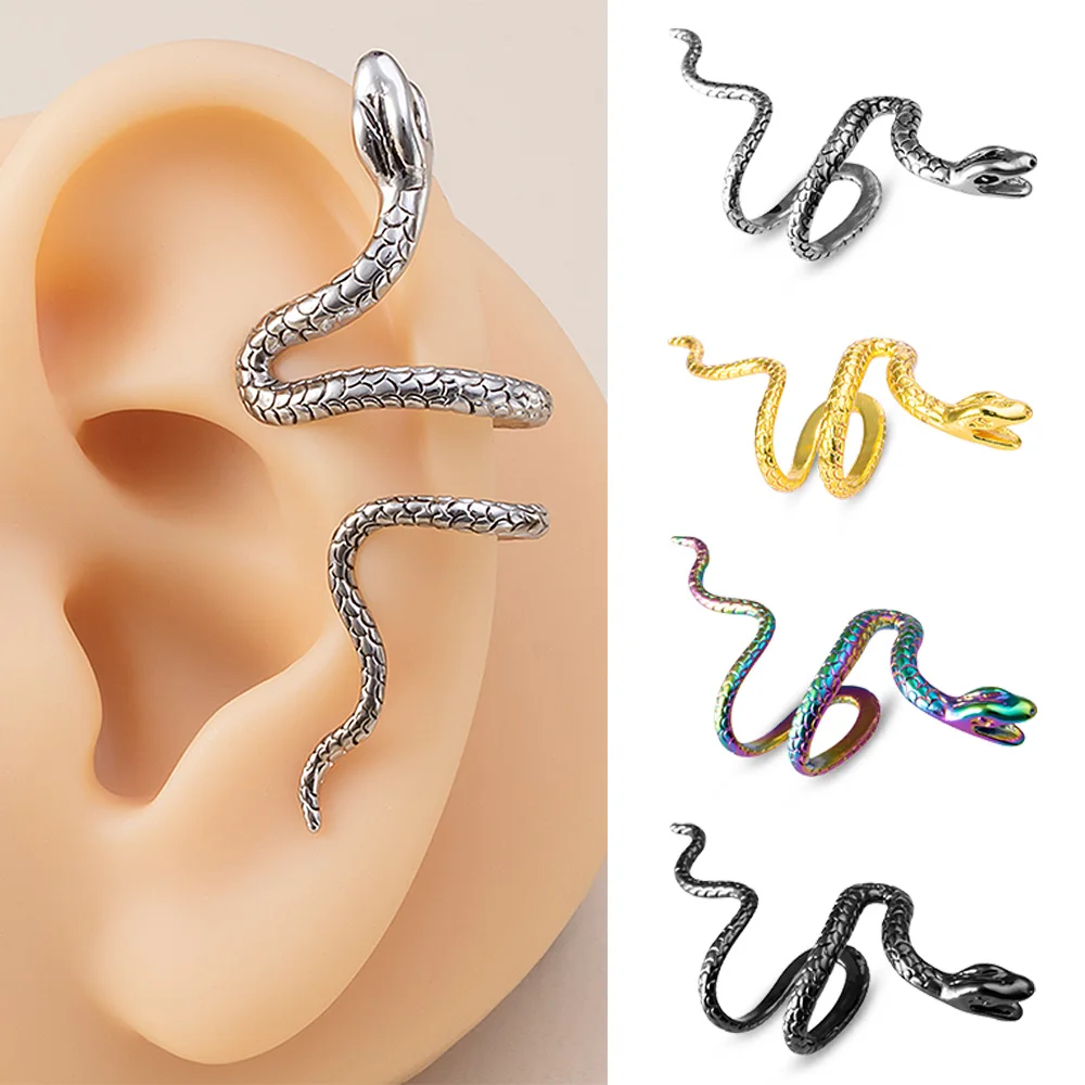 1pc Brass Snake Earing Clips Without Piercing Punk Non Pierced Clip Earrings Ear Cuffs for Women Men Black Fake Piercing Jewelry
1pc Brass Snake Earing Clips Without Piercing Punk Non Pierced Clip Earrings Ear Cuffs for Women Men Black Fake Piercing Jewelry
