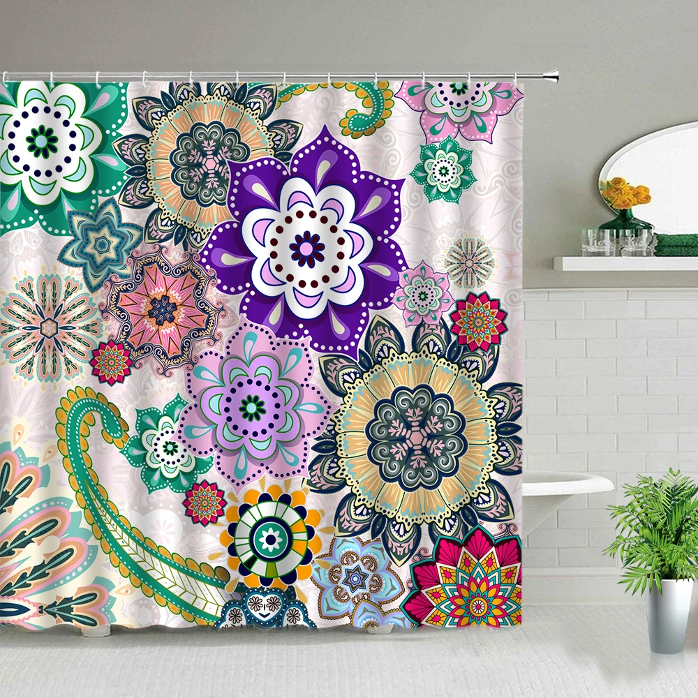Indian Mandala Floral Shower Curtains Flower Blossom Bohemian Bathroom Curtain Waterproof Fabric For Art Bathtub Decor With Hook
Indian Mandala Floral Shower Curtains Flower Blossom Bohemian Bathroom Curtain Waterproof Fabric For Art Bathtub Decor With Hook