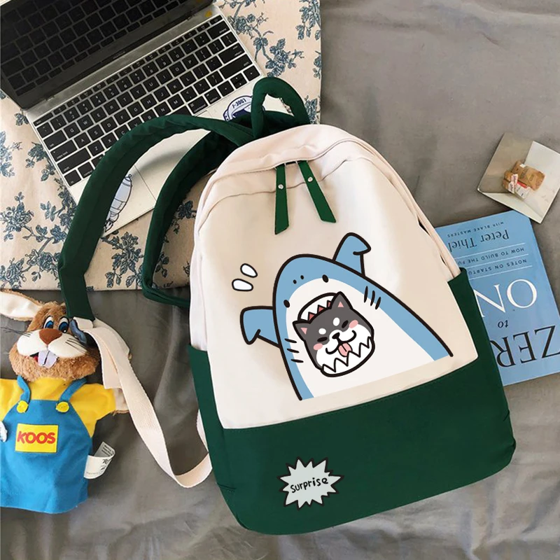 Креативный рюкзак в Корейском стиле с забавными животными акулами школьная