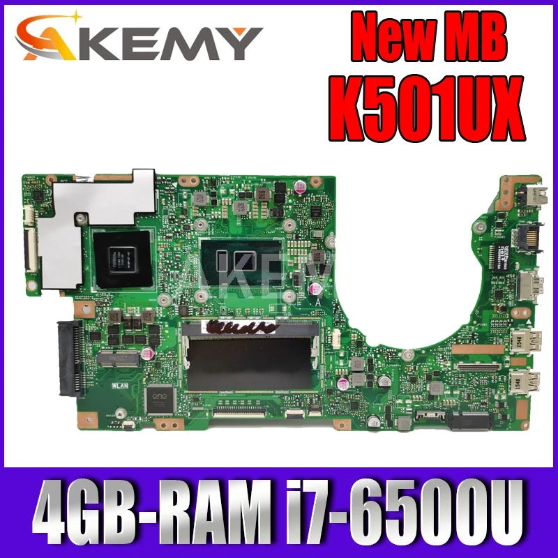Akemy K501UX laptop motherboard For ASUS K501UX K501UB K501U K501UX DDR3 4GB-RAM i7-6500U w/ GTX950M Graphics card mainboard
Akemy K501UX laptop motherboard For ASUS K501UX K501UB K501U K501UX DDR3 4GB-RAM i7-6500U w/ GTX950M Graphics card mainboard