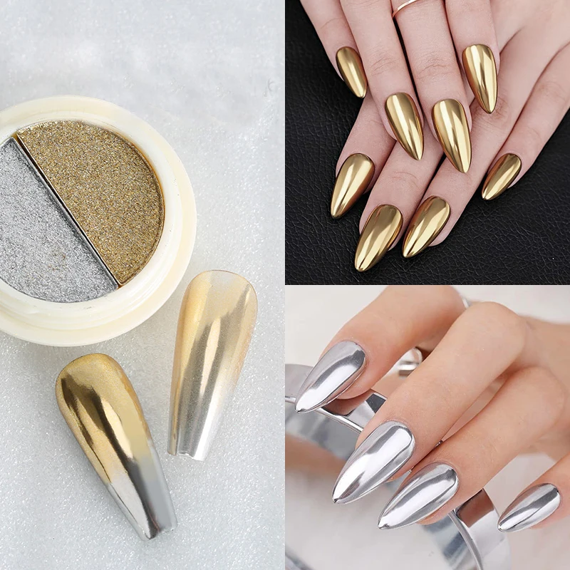 1 Box Double Color Mirror Nail Glitter Powder Metallic Color Gold Silver Solid Nail Powder Pigment Dust DIY Nail Art Decorations
1 Box Double Color Mirror Nail Glitter Powder Metallic Color Gold Silver Solid Nail Powder Pigment Dust DIY Nail Art Decorations