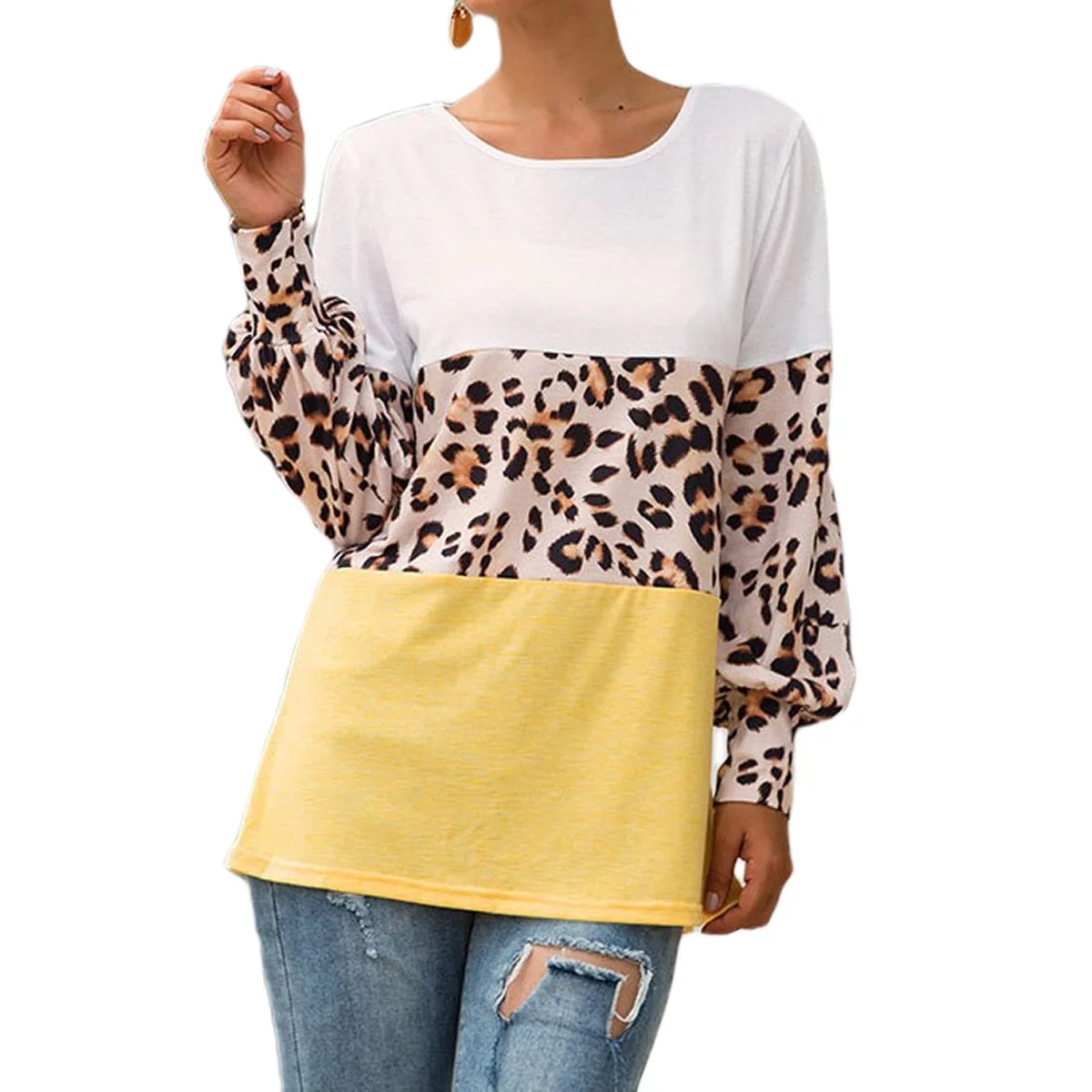 Women Blouse 2020 Ladies Lantern Sleeve Tops Blouses Round Neck Leopard Print Pullover Autumn Woman Blouse Loose Top Shirt
Women Blouse 2020 Ladies Lantern Sleeve Tops Blouses Round Neck Leopard Print Pullover Autumn Woman Blouse Loose Top Shirt