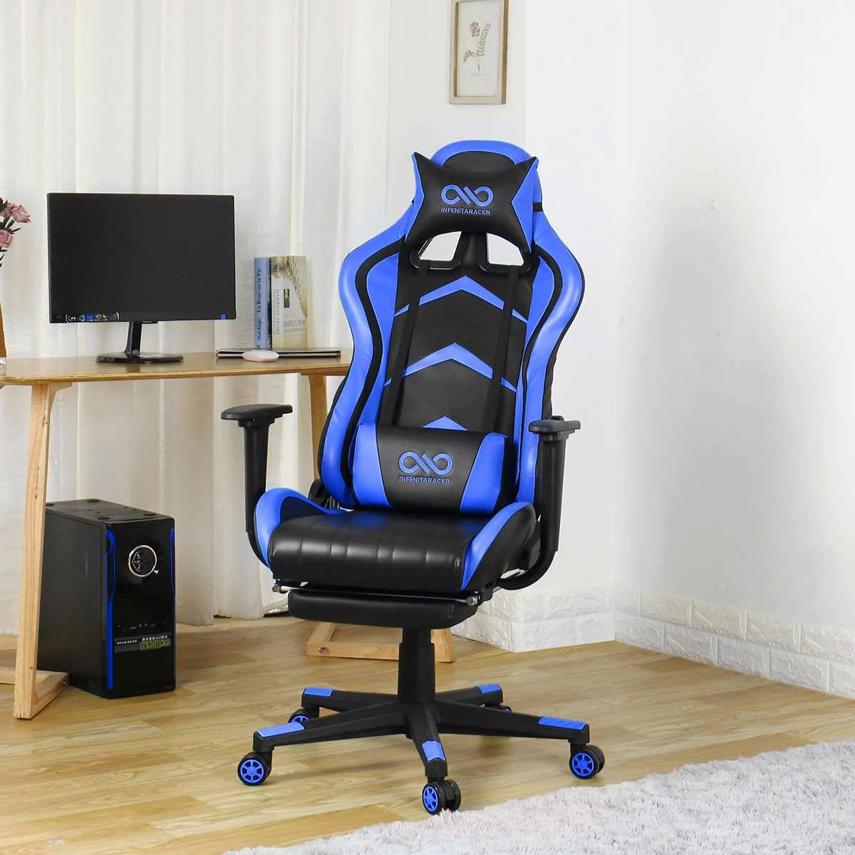 WCG Computer Gamer Chair Internet Cafe Office Leather Recliner Adjustable Lifting Swivel Racing Gaming Chair Armchair Footrest
WCG Computer Gamer Chair Internet Cafe Office Leather Recliner Adjustable Lifting Swivel Racing Gaming Chair Armchair Footrest