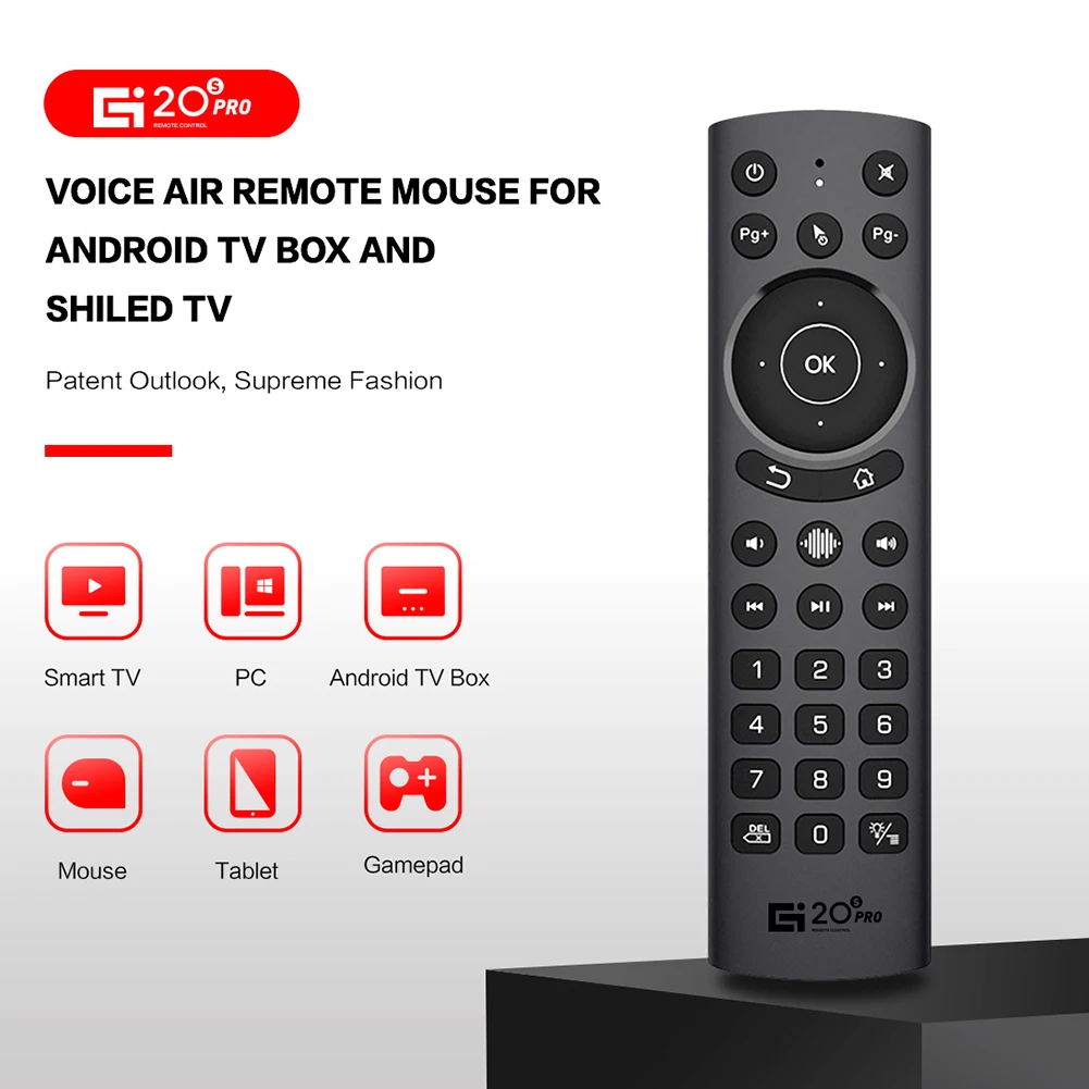 G20S PRO Electronic Smart Home Accessories 2.4G Wireless Fly Air Mouse 30 Buttons Voice Control Remote for PC STB
G20S PRO Electronic Smart Home Accessories 2.4G Wireless Fly Air Mouse 30 Buttons Voice Control Remote for PC STB