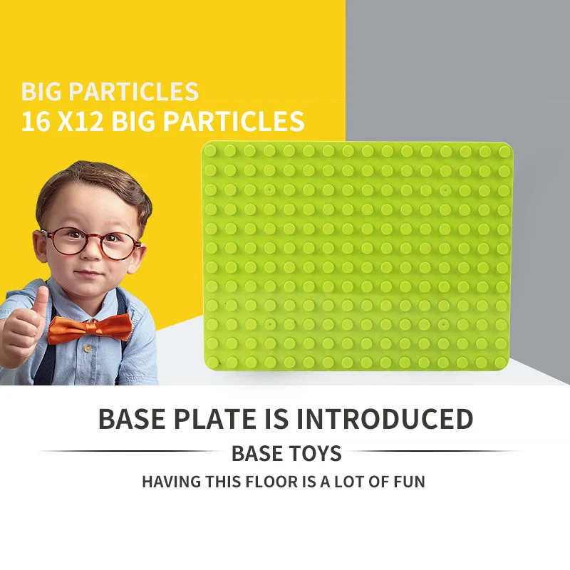 Universal Big Particles Building Blocks Base Plate 4 Colors 12*16 Dots Big Bricks Floor Toys DIY Compatible Base Plate Board
Universal Big Particles Building Blocks Base Plate 4 Colors 12*16 Dots Big Bricks Floor Toys DIY Compatible Base Plate Board